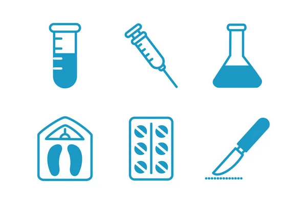 Bundel van medische set pictogrammen — Stockvector