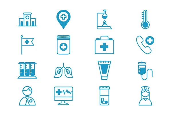 Bundle of medical set icons — Stock Vector