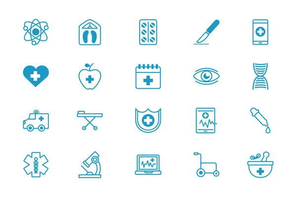 Paquete de iconos conjunto médico — Vector de stock