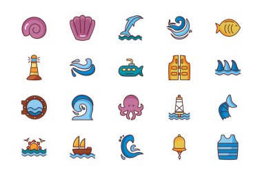 bir demet deniz çizgisi renk simgesi