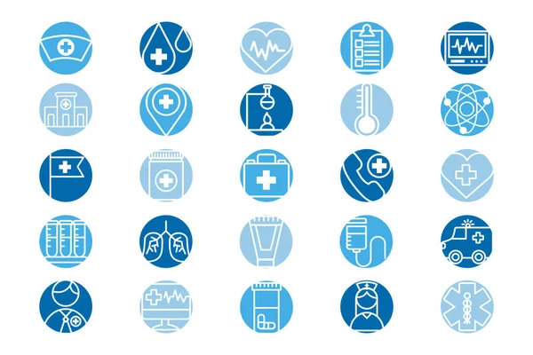 Paquete de iconos conjunto médico — Vector de stock