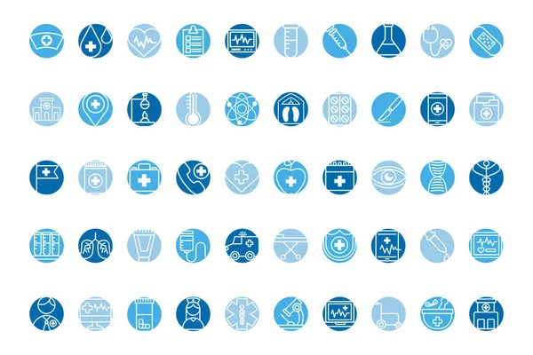 Bundle of medical set icons — Stock Vector