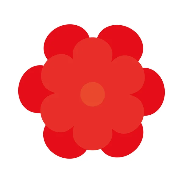Милый цветок красный цвет изолированный значок — стоковый вектор