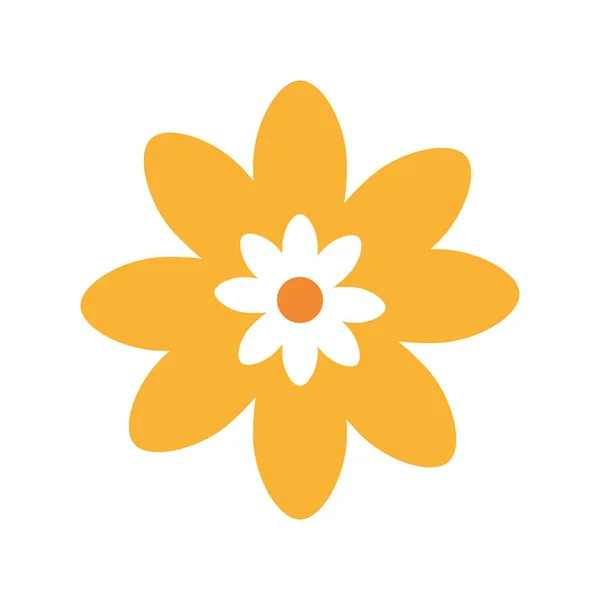 Lindo icono de color amarillo flor aislado — Archivo Imágenes Vectoriales