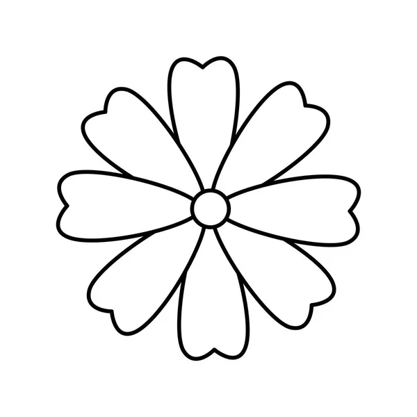 Lindo icono de estilo de línea natural flor — Vector de stock