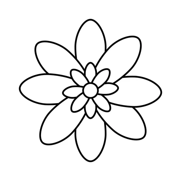 Lindo icono de estilo de línea natural flor — Vector de stock