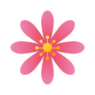 şirin pembe çiçek rengi izole edilmiş simge