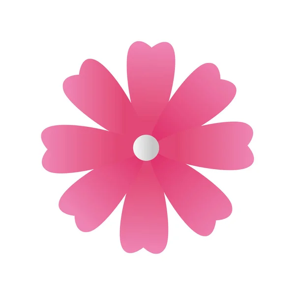 Söt blomma rosa färg isolerad ikon — Stock vektor