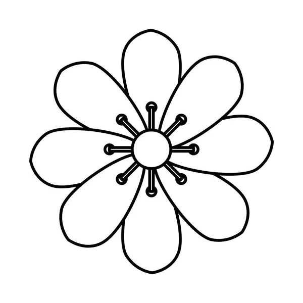 Lindo icono de estilo de línea natural flor — Vector de stock