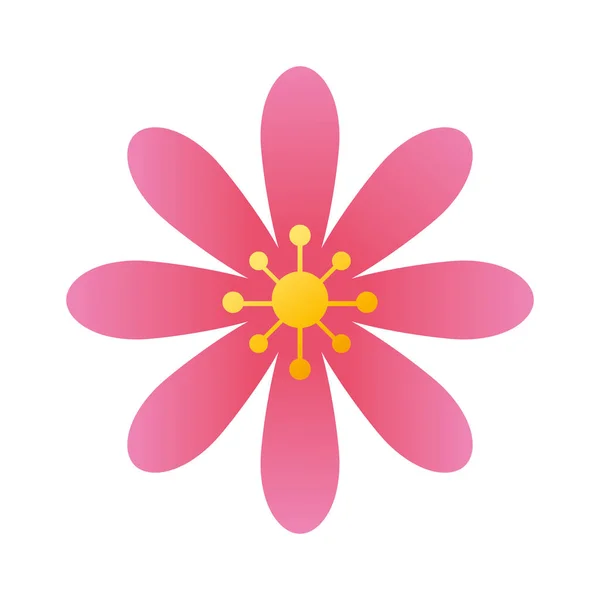 Niedliche Blume rosa Farbe isoliert Symbol — Stockvektor
