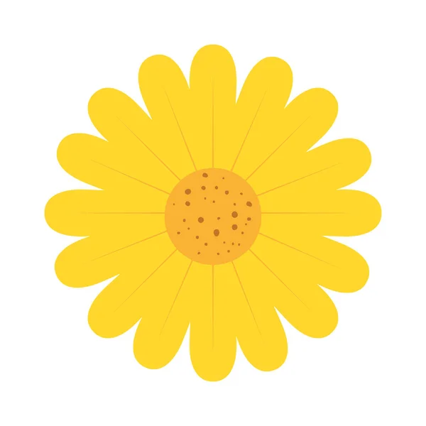 Cute flower yellow color isolated icon — Stock Vector