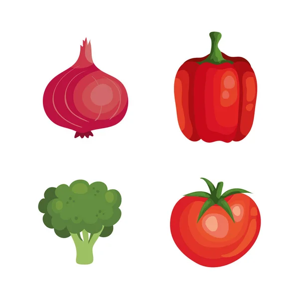 Ensemble de légumes sains et frais — Image vectorielle