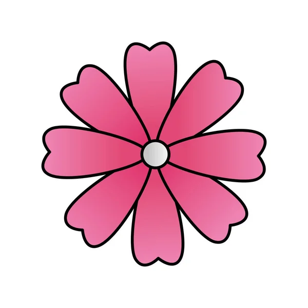 Милый розовый цветок изолированный значок — стоковый вектор