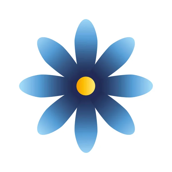 Schattig bloem blauwe kleur geïsoleerd pictogram — Stockvector