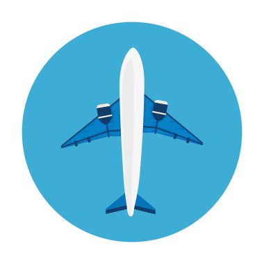 çerçeve içinde uçan uçak dairesel izole simgesi