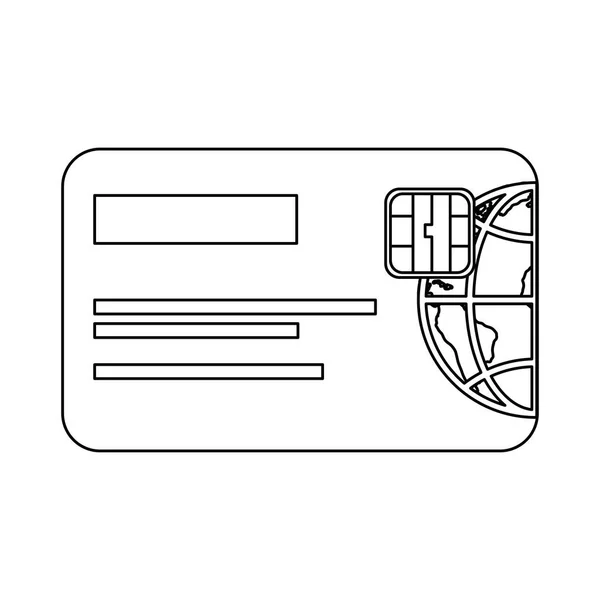 Cartão de crédito ícone isolado eletrônico — Vetor de Stock