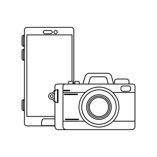 カメラの写真だけのアイコンを持つスマートフォン — ストックベクタ