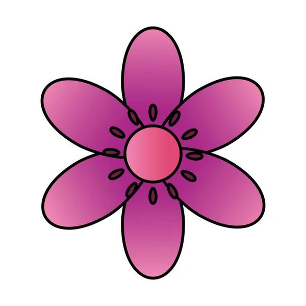 Flor bonito cor roxa ícone isolado —  Vetores de Stock