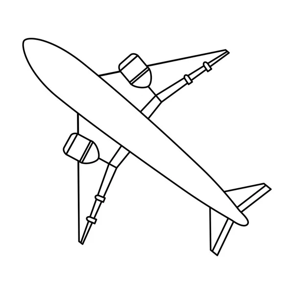 Airplane flying transport isolated icon — Stock Vector