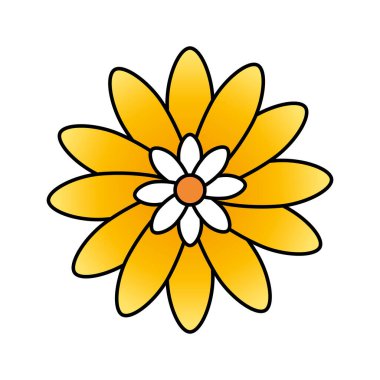 şirin çiçek sarı renkli izole edilmiş simge