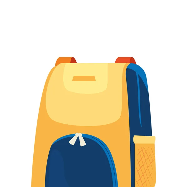 Sırt çantası kişisel ekipmanı izole edilmiş simge — Stok Vektör