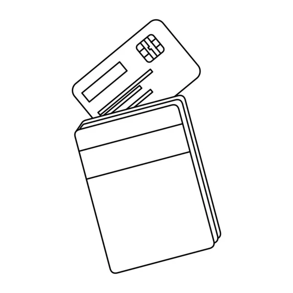 Tarjeta de crédito con libro icono aislado — Vector de stock