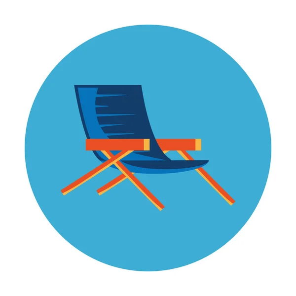 Chaise d'été dans cadre icône isolée circulaire — Image vectorielle