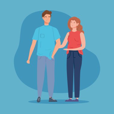 Genç çift Avatar karakter simgesi