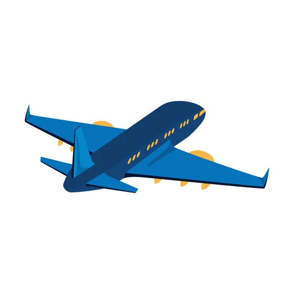 Avião voando ícone transporte isolado —  Vetores de Stock