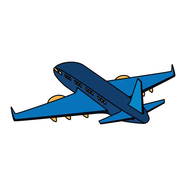 Vliegtuig vliegen vervoer geïsoleerde pictogram — Stockvector