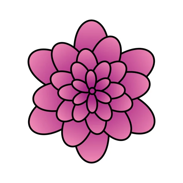 Niedliche Blume lila Farbe isoliert Symbol — Stockvektor