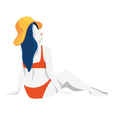 Yazlık şapkalı kadın.