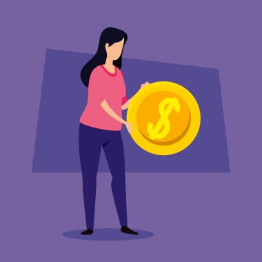 Bozuk parası olan güzel bir kadın.