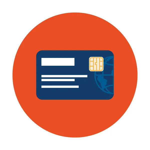 Creditcard in frame rond geïsoleerd icoon — Stockvector