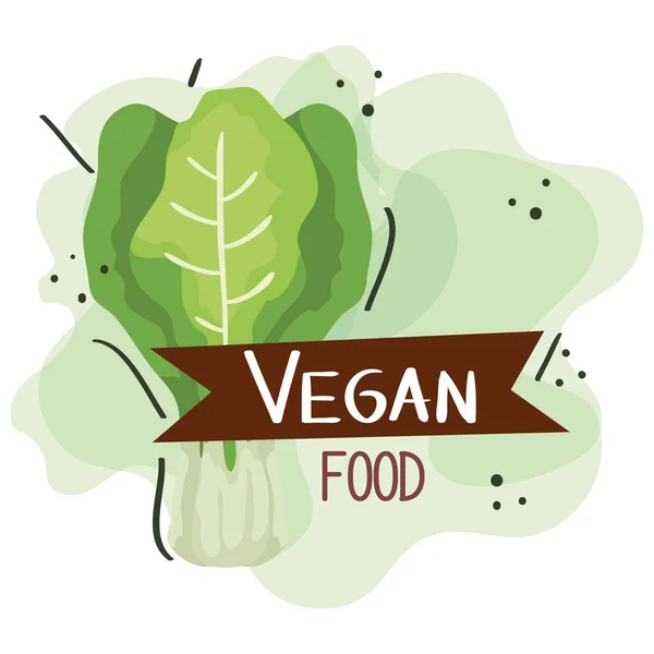 Veganes Lebensmittelposter mit Mangold-Gemüse — Stockvektor