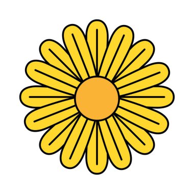 şirin çiçek sarı renkli izole edilmiş simge