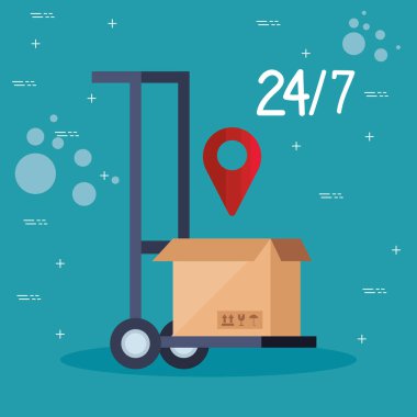 El arabası ve iğne konumu olan kutu paketi