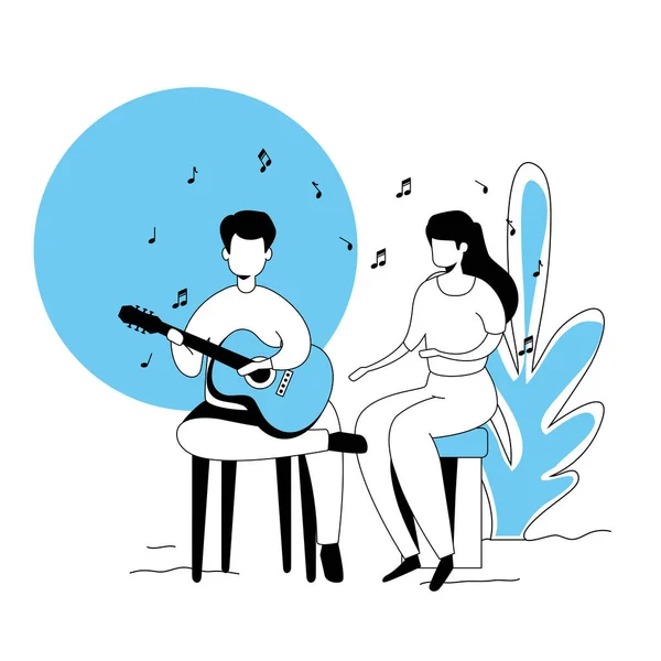 Pár gitár elszigetelt ikon — Stock Vector