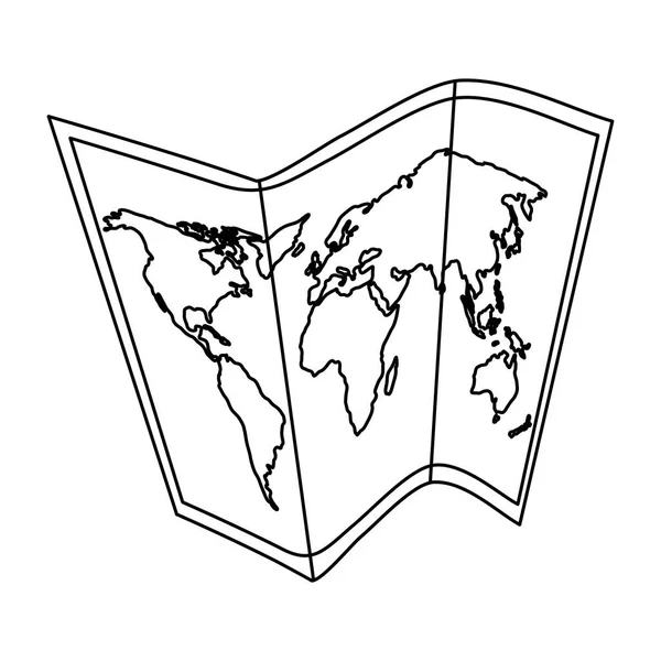 紙の地図の場所孤立したアイコン — ストックベクタ