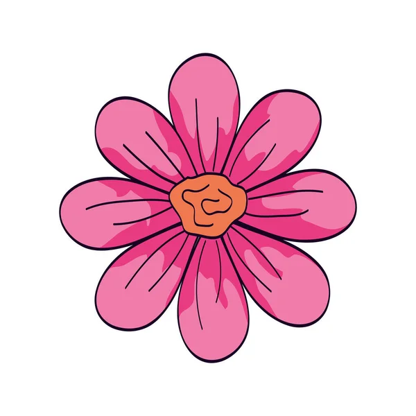 Милый розовый цветок изолированный значок — стоковый вектор