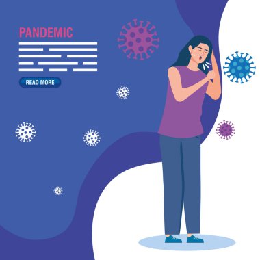 2019 'da pandemik koronavirüs hastası hasta bir kadın.