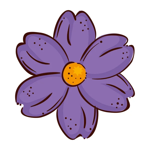 cute flower purple color isolated icon