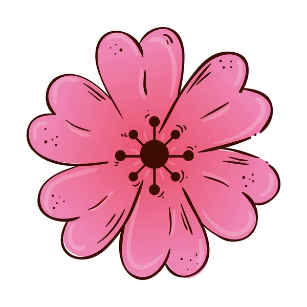 귀여운 꽃 분홍빛 고립된 아이콘 — 스톡 벡터