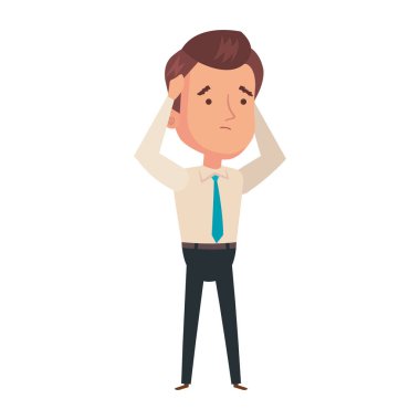 İş adamı endişeli karakter simgesi