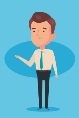 Mavi arka planda iş adamı zarif