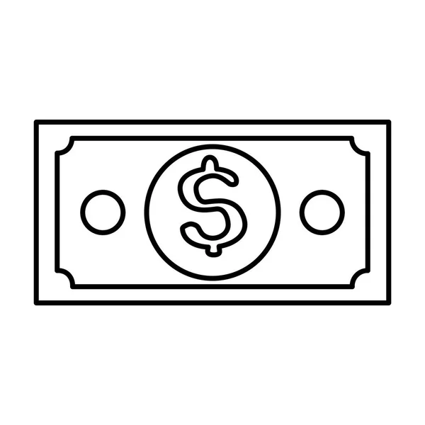 Banconota denaro icona isolata — Vettoriale Stock