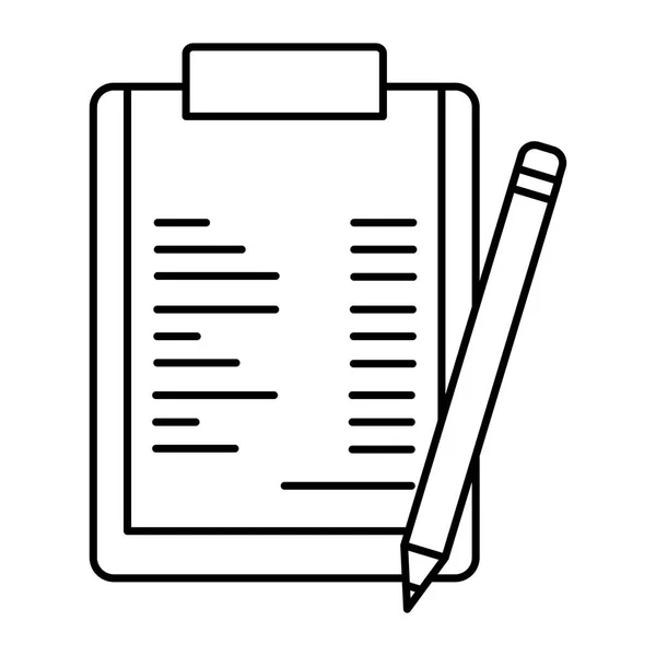 Schowek z papierowym dokumentem i ołówkiem — Wektor stockowy