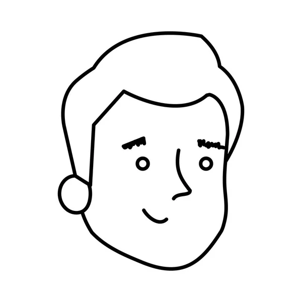 Face of man line style icon — Stockový vektor