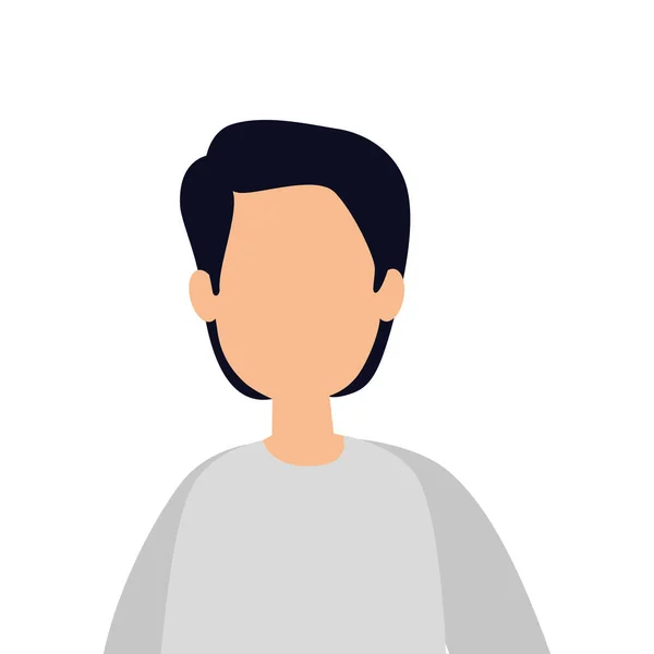 Joven hombre avatar carácter icono — Vector de stock