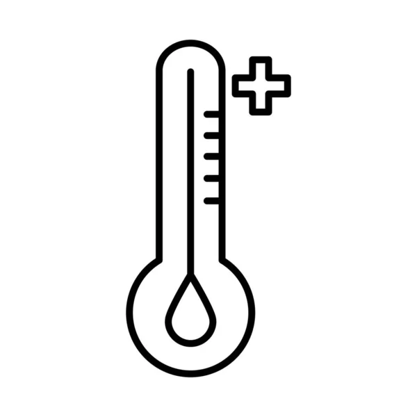 Medição de temperatura do termômetro, ícone de estilo de linha —  Vetores de Stock